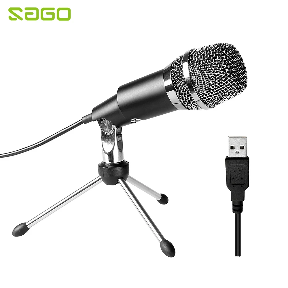 

Sago USB Microphone Home Studio USB Condenser Microphone with Tripod Stand for Skype/Recordings for YouTube/Google Voice Search