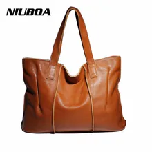 NIUBOA Mujer Bolso Grande Del Zurriago de Cuero Genuino Bolso de Mano Grande de Alta Calidad Bolsa de Mensajero Del Bolso de Hombro de Las Mujeres Bolsos de Mujer