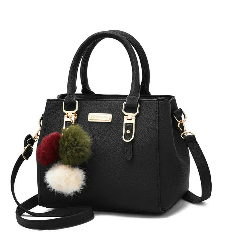 

New Fashion High-grade PU Leather Handbag Women Shoulder Bag Luxury Handbag Women Bags Designer Messenger Bag Hairball Women Bag