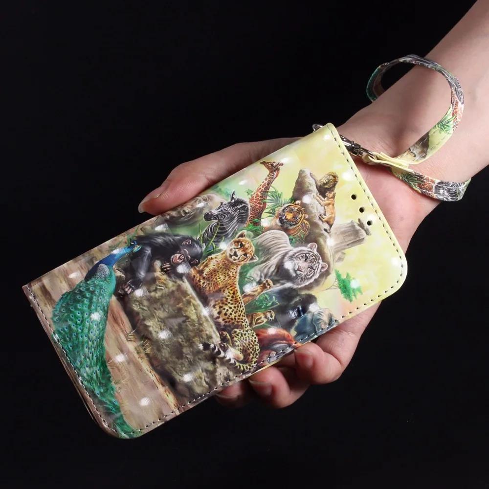 

Luxury Flip Wallet Leather Case For Samsung Galaxy A6 Plus 2018 Case Cover 3D vision Cute Painted Phone Case For Sumsung A6 2018