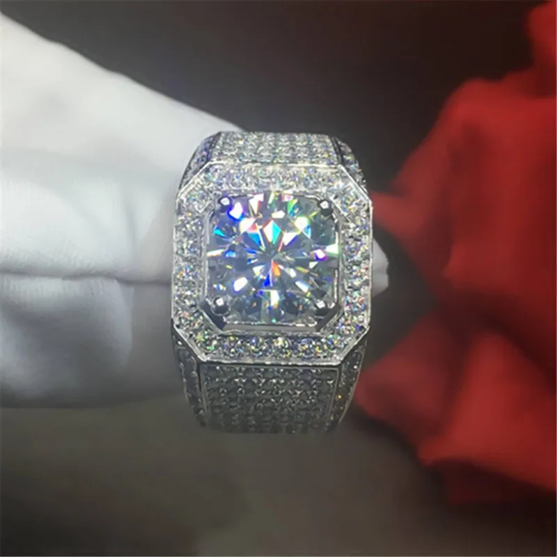 100% 9k Gold Moissanite Diamond Man Ring D Color Vvs With National  Certificate Mo-0012 - Rings - AliExpress