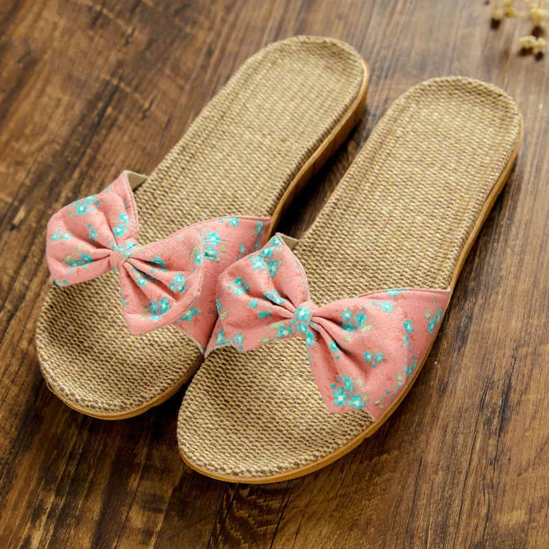 

New Home Slipper Flax Slippers House Indoor Outdoor Non-slip Linen Slippers Ladies Slippers Lady Shoes