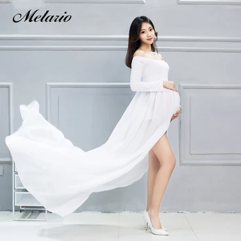

Melario Maternity dress 2020Maternity Photography Props Maternity Flower Embroidery Dress Sleeveless Voile Summer Pregnant Dress