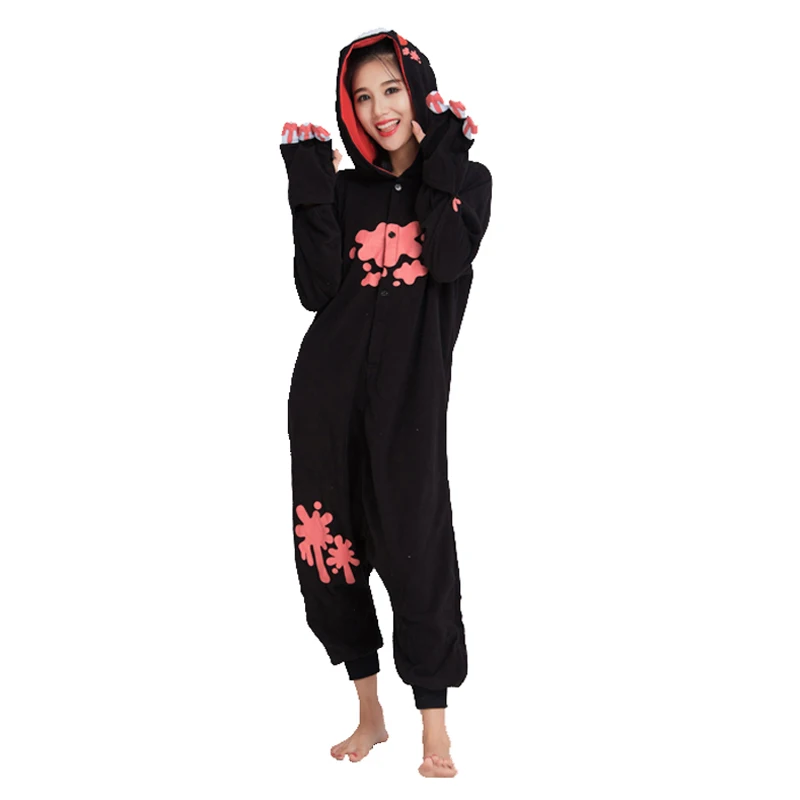Ensnovo Halloween Adult Pajamas Onesie Animal Costume Black Gloomy Bear