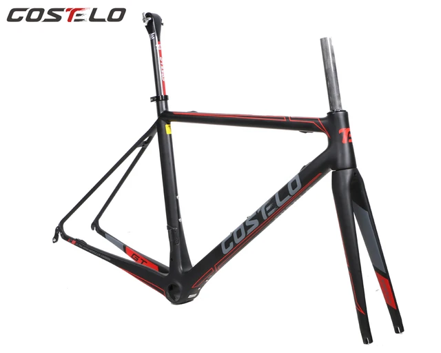 Best price at $518 Cheap COSTELO GT ZERO 7 carbon road bike frame,fork headset clamp, seatpost Carbon Road bicycle Frame Light weight free shipping