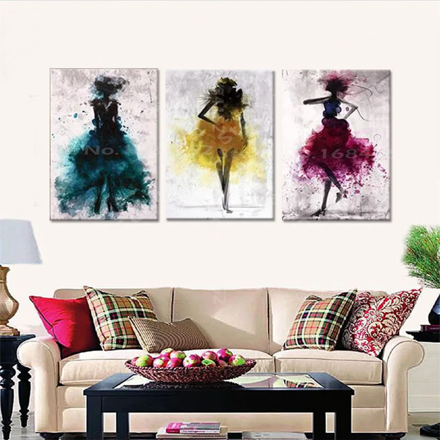 

5D DIY Diamond Painting Cross Stitch ballet girl Diamond Embroidery Patterns mosaic kit Handmade Nordic decoration triptych A11