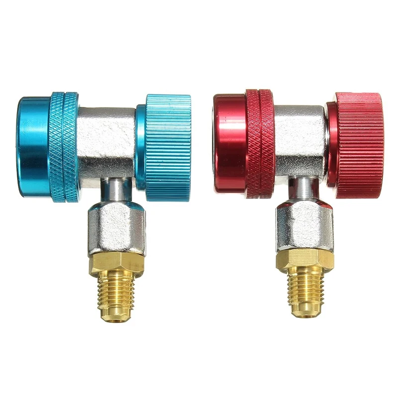 R134 AC Car Low High Extractor Valve Core Manifold Quick Coupler Adapters