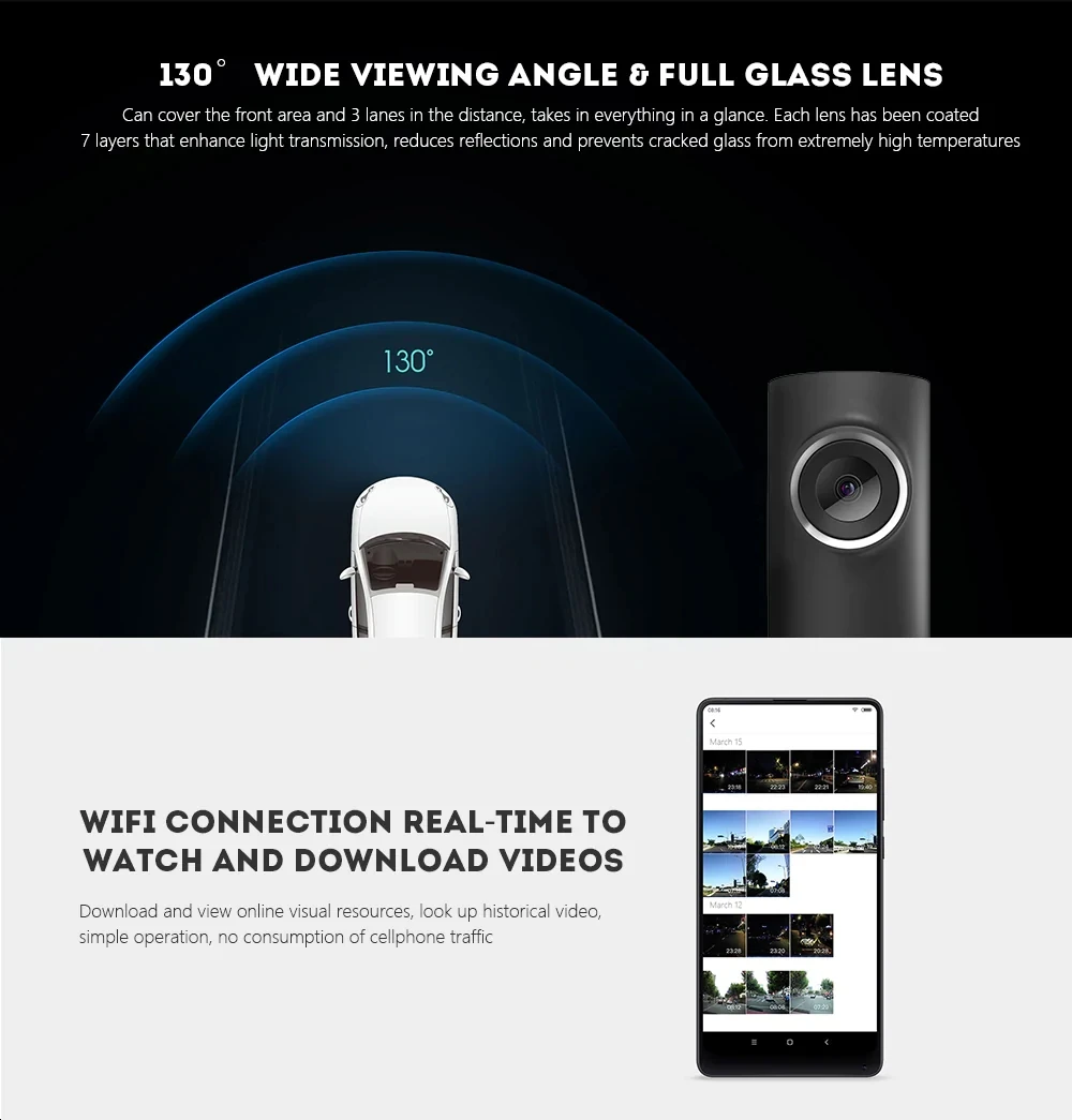 Xiaomi Автомобильный видеорегистратор 70Mai Автомобильный видеорегистратор WiFi беспроводной рекордер 1080P FHD SONY датчик ночного видения g-сенсор 130 градусов 24ч рекордер вождения