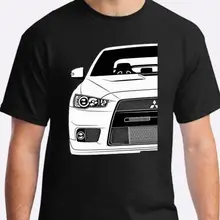 Лето хлопок Camiseta negra mitsubishi lancer evo футболка