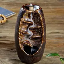 2 цвета курильница для благовоний горелка Керамическая Печь для ароматерапии запах лотоса ароматический домашний офис водопад ладан держатель