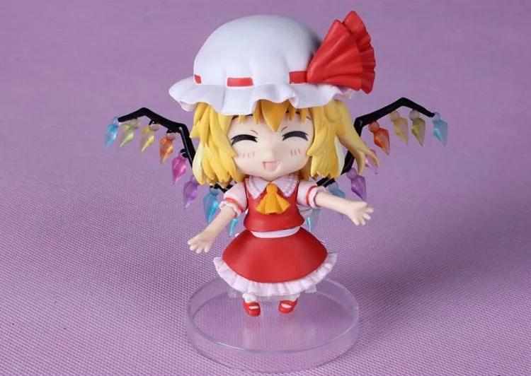 Новая Горячая 10 см версия TouHou проект Flandre Скарлет подвижная фигурка игрушки коллекция Рождественская игрушка кукла с коробкой