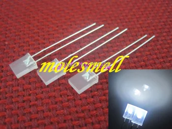 

50pcs 2X5X7mm diffused white Ultra Bright white LED milk white lens led Lamps New