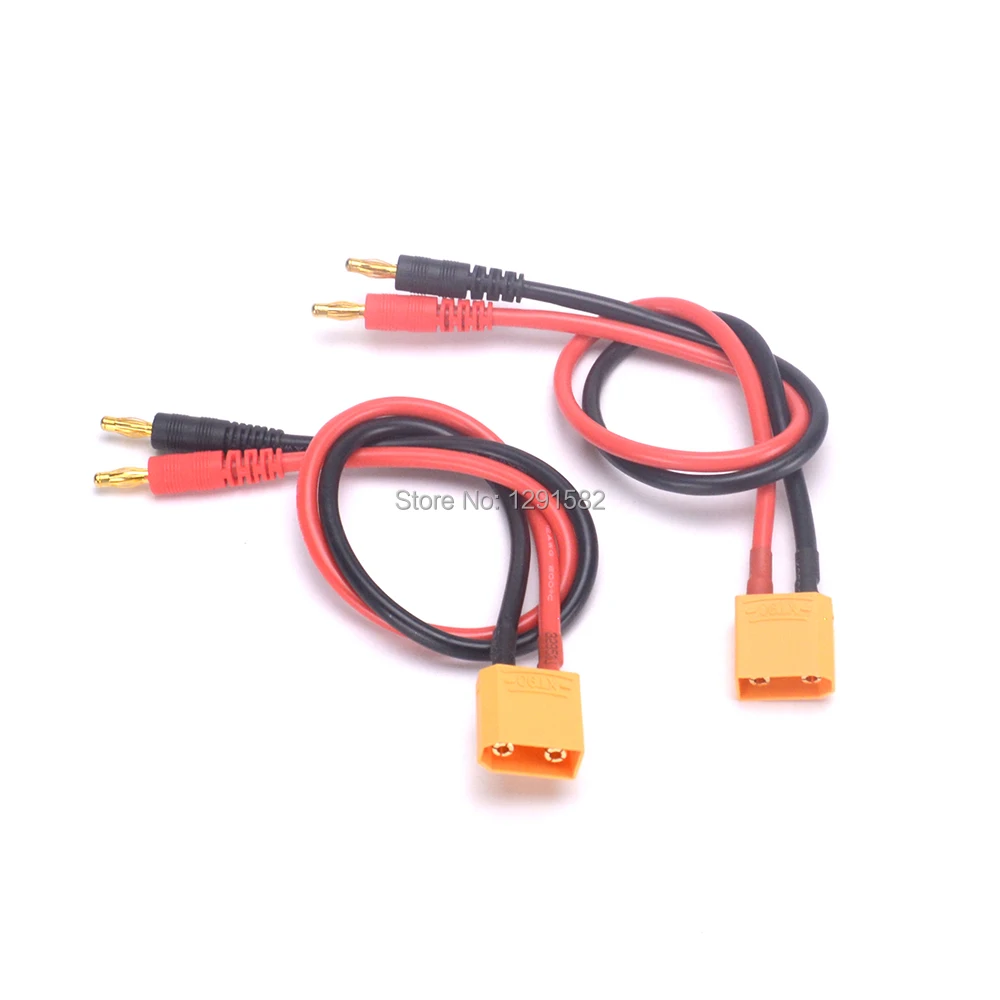 

XT90 Male to 4.0mm banana connector with 30CM 12AWG Silicone Charger Wire Cable Lipo Battery Connect Cable for FPV RC Quadcopter
