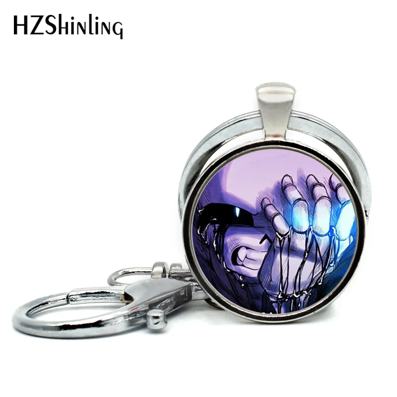 

2017 Undertale Game Gamer Gaming Keychains Ghost pendant Video Game Keyring Glass Cabochon Key Chain Art Gifts for Player