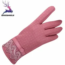 Doudoulu женские Прихватки для мангала Зимние Модные уличные спортивные теплые Прихватки для мангала одноцветное наручные Полный палец Guantes дропшиппинг# xtj