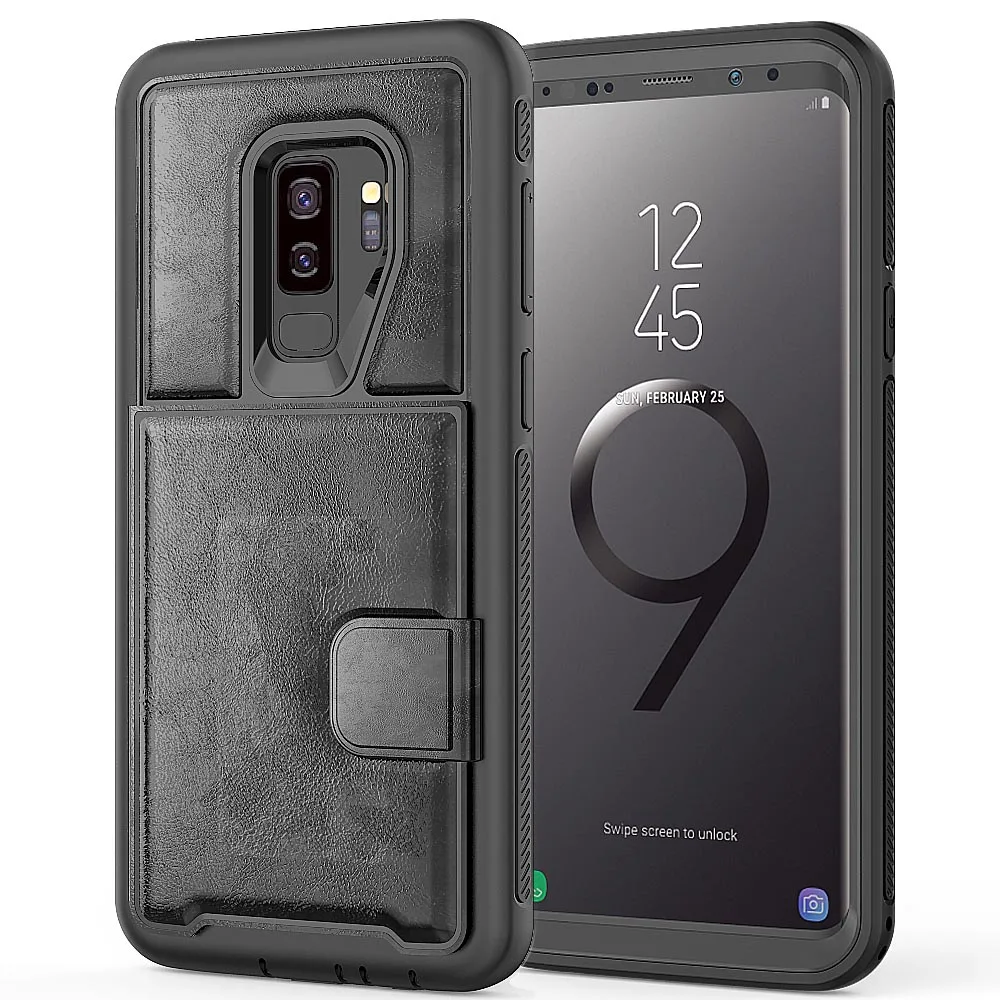 Luxury Slim Phone Case Smart Flip Cover Soft Solid Color Wallet for Samsung Galaxy S9 Plus Note 9 S10 Lite |