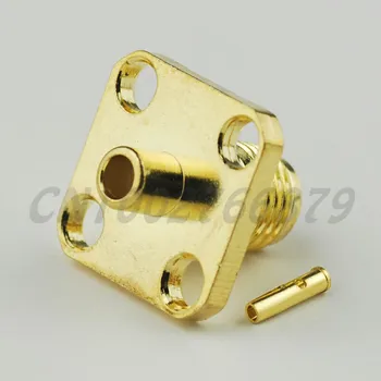 

50pcs RF SMA female 4-Hole flange Panel mount Connector for .086'' Cable RG405