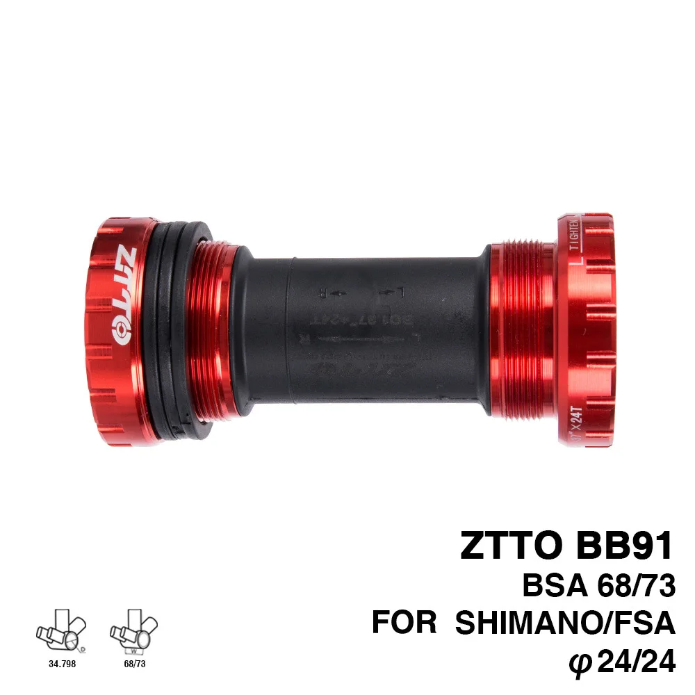 ZTTO BB91 Bearing Bottom Bracket Screw Type 68/73 mm Bicycle Axis MTB Road Bike Waterproof CNC Alloy BB Bottom Bracket bearing