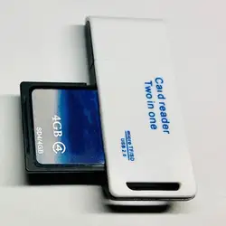 2 в 1 устройство для чтения карт Tf/Sd кард-ридер Usb 2,0 с высоким уровнем Скорость кард-ридер совместимым Портативный прочная полезно