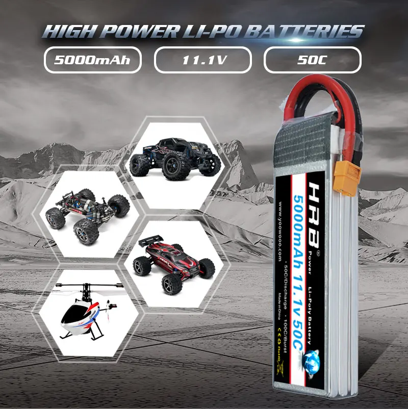 2 шт. HRB 3S Lipo Батарея 11 1 v 5000 мАч RC 50C XT60 деканов для Traxxas x maxx trx4 defender 1:10 1:12 автомобили