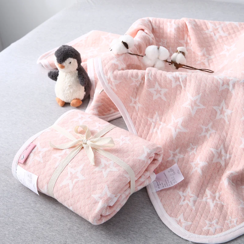 

Baby Knitted Blankets Newborn 100% Organic Cotton Baby Blankets Swaddles Wraps 100*150cm Baby Quilt High-quality Kids Blankets