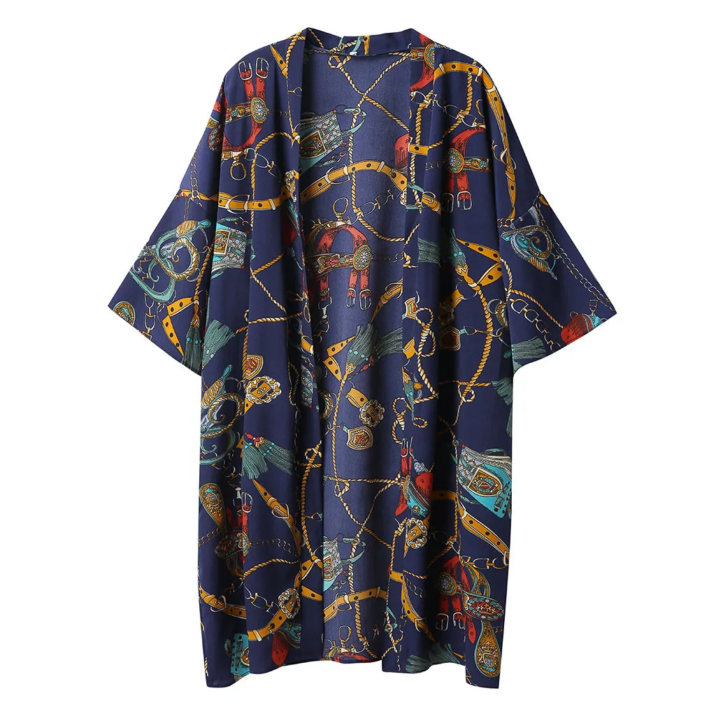 KANCOOLD модная одежда Для женщин Boho Цветочный принт пляжное платье Купальник накидка Повседневный Кардиган-пальто, теплая кофта, купальник-бикини