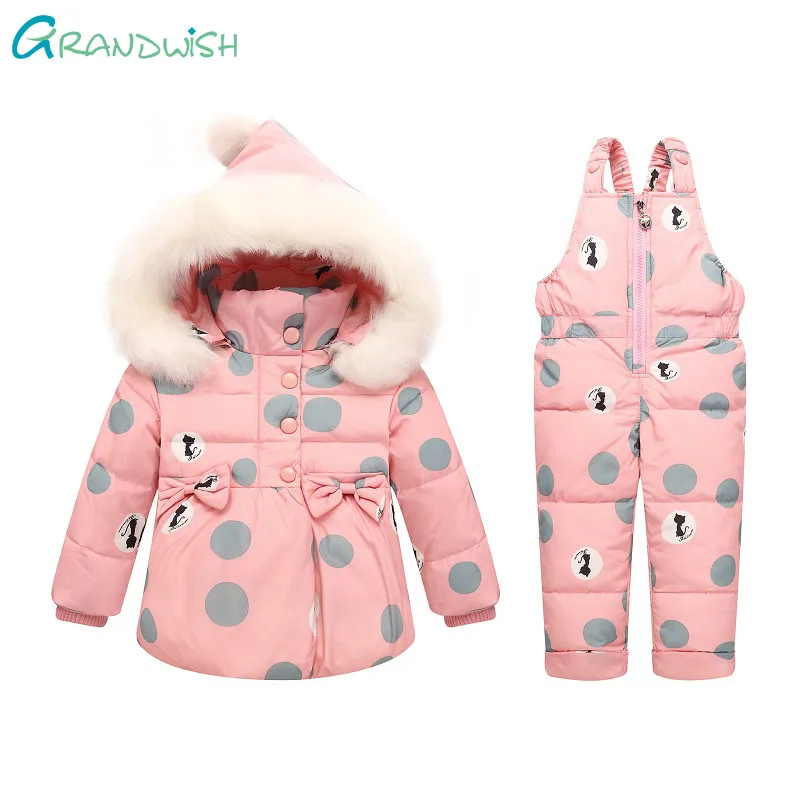 

Grandwish Toddler Girl Clothes Sets Children's Down Jacket Winter Warm Cartoon Cat Hooded Newborn Infant Costume 18M-3T, JC220
