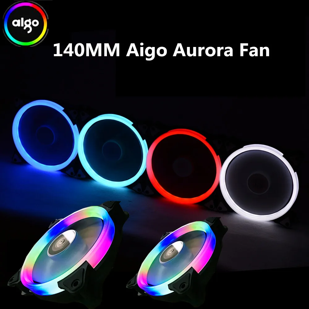 

Aigo aurora fan 140mm/14CM LED ring-shaped of solar eclipse 12V 3pin+4pin Desktop PC Computer Cooling Cooler Silent Case Fan