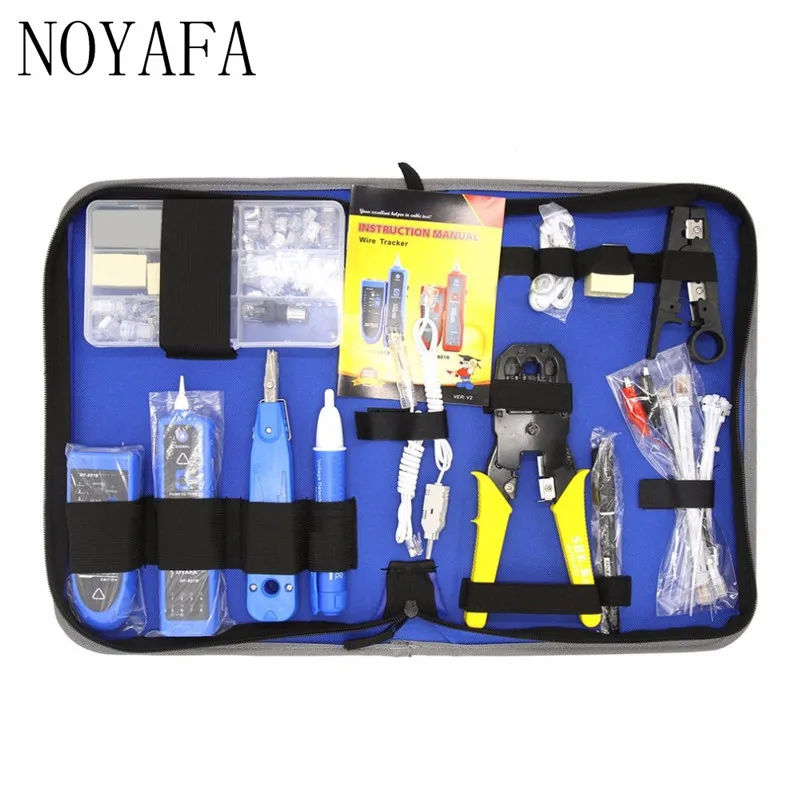 

NF-1501 Network Repair Tool Kit With Wire Stripper Wire Tracker Krone Punch Down Tool Crimping Tool Maintenance Tool Set