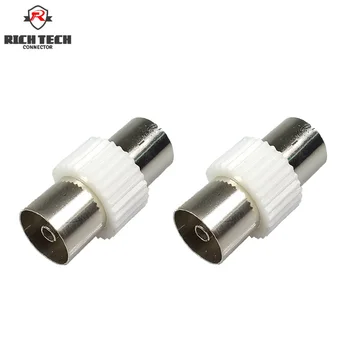 

50pcs Straight 9.5mm TV Female Jack Adapter Nickel Plated TV Wire Connector