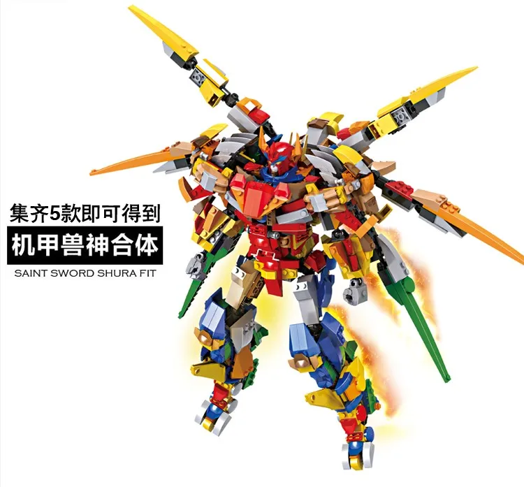 4  5 styles cartoon robot models Building Blocks Educ1ational Toys For Kids Compatible Legos COGO4901