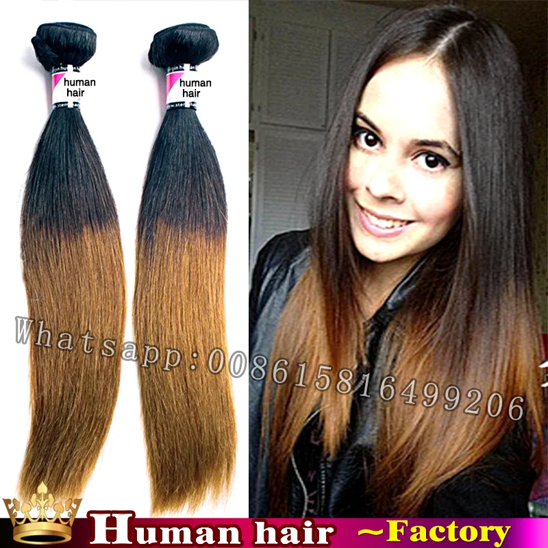 3 Bundles 1b 30 Straight Weave Bundles Human Natural Hair Ombre