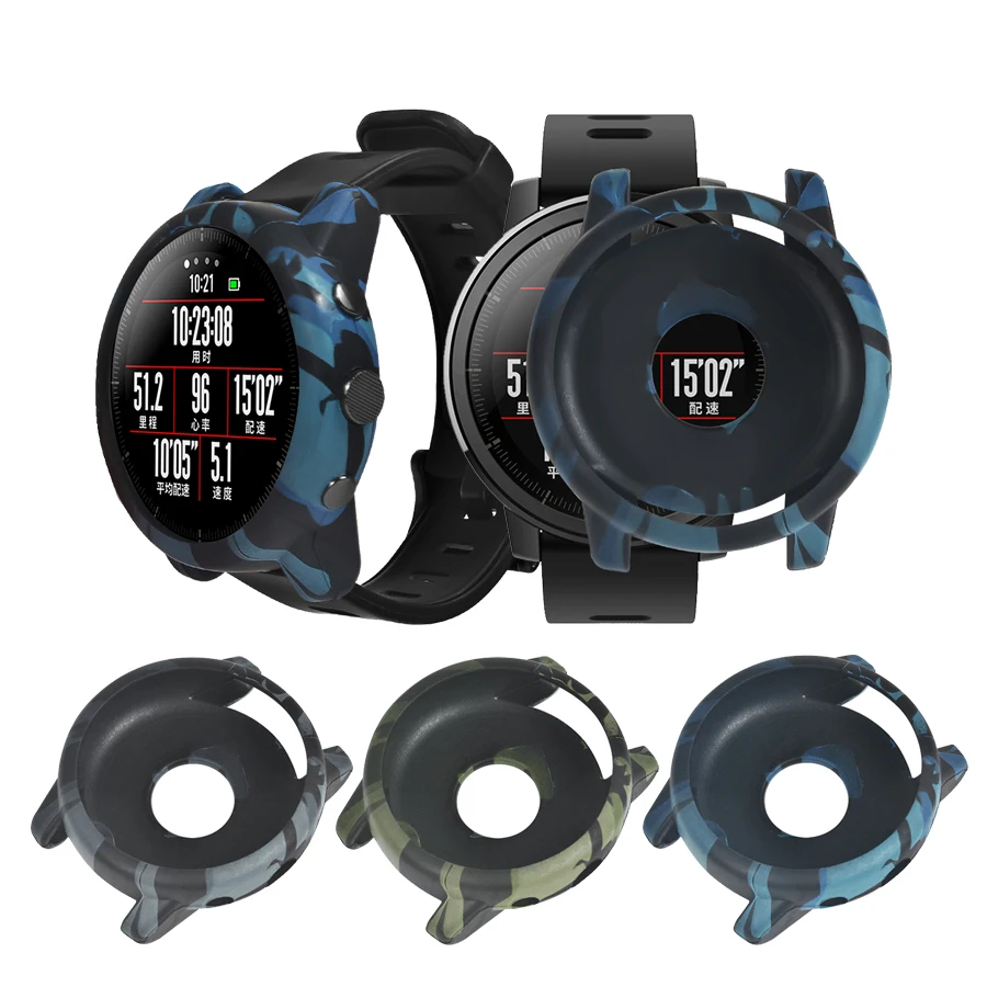 

Camouflage Protector Shell for Xiaomi Huami Amazfit Stratos 2/2S Full Frame Silicone Protective Case for Amazfit Stratos 2 Frame