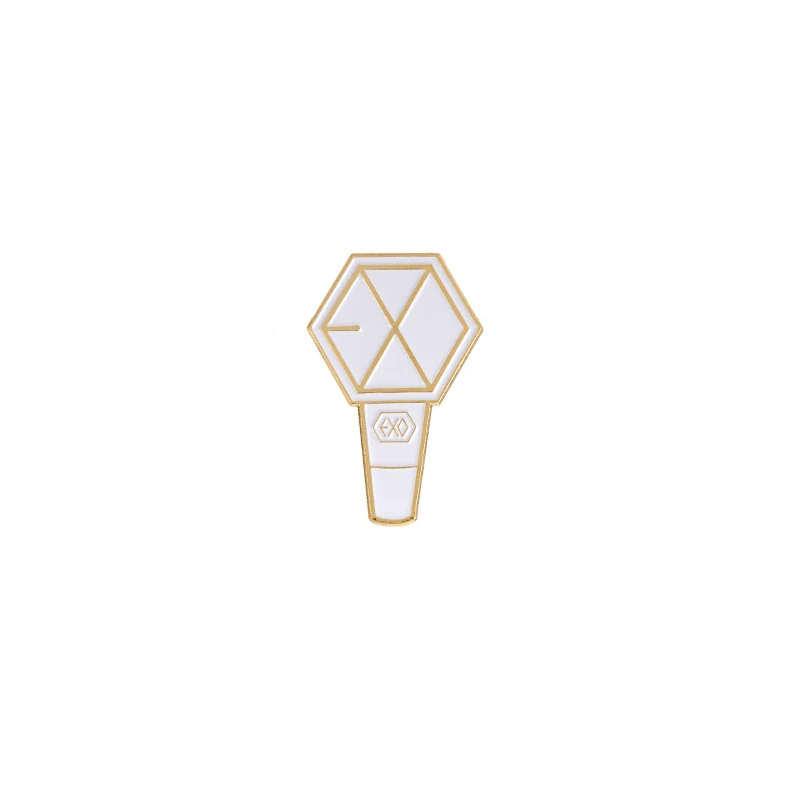 KPOP звезда группа Броши LightStick булавки Черный Розовый Дважды EXO GOT7 WANNA ONE SEVENTEEN логотип значок ювелирные изделия аксессуары вентилятор подарок - Цвет: E