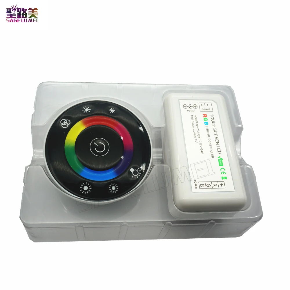 DC12V-DC24V LED Touch Round RGB Controller 18A 7 Keys RF Remote controller for 5050 3528 2835 strip lights TAPE | Лампы и освещение