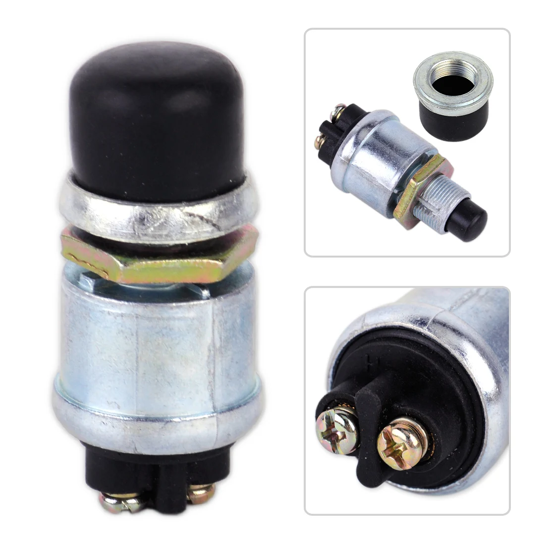 1pc Momentary Ignition Starter Switch Push Button 60//40A Waterproof DC 12V//24V