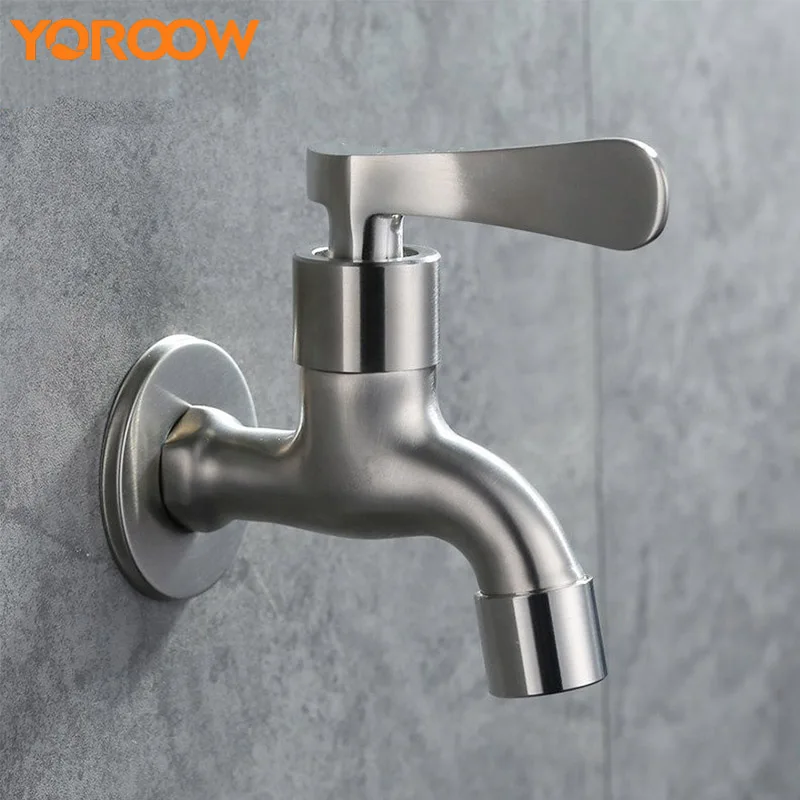 

Ceramic Valve Sink Faucets For Gardens Decorations Single Cold Tap Washing Machine G1/2 Spout Wall Mount Laundry Bibcocks XH0004