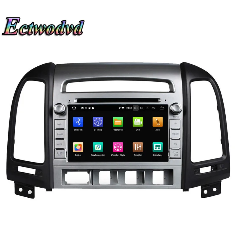 Perfect Ectwodvd Octa Core 4G RAM 64G ROM Android 9.0 Car Multimedia DVD Player GPS HeadUnit for Hyundai SANTA FE 2012 2013- 1