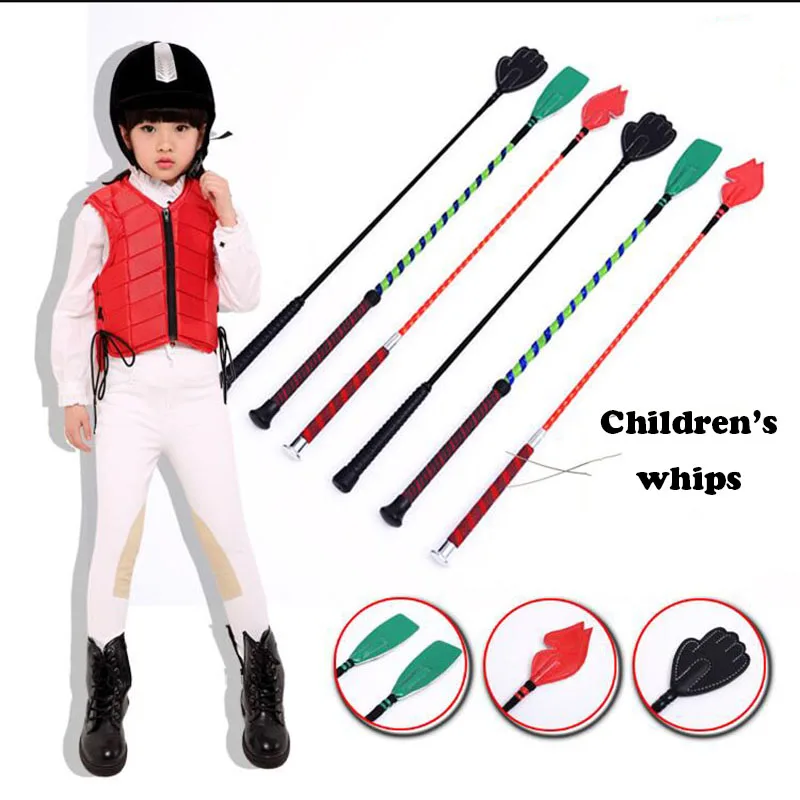 60cm Soft Leather Whips Kids Equestrian Horse Riding Crop Popular Simple Stylist Design Horse Racing Equipment