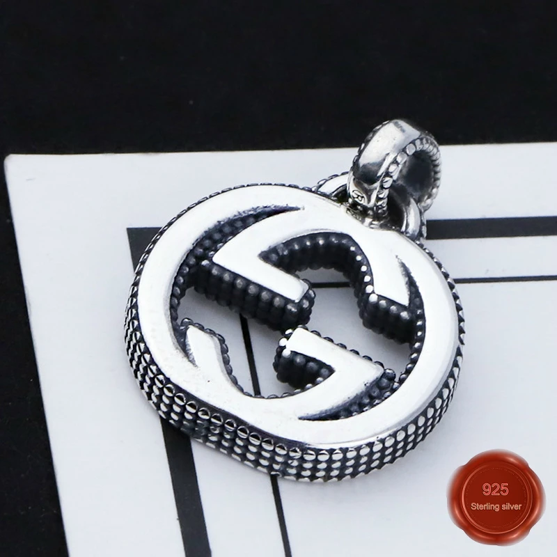

925 sterling silver pendant personality cool retro necklace hollow letter pendant simple generous gift to send friends 2019 new