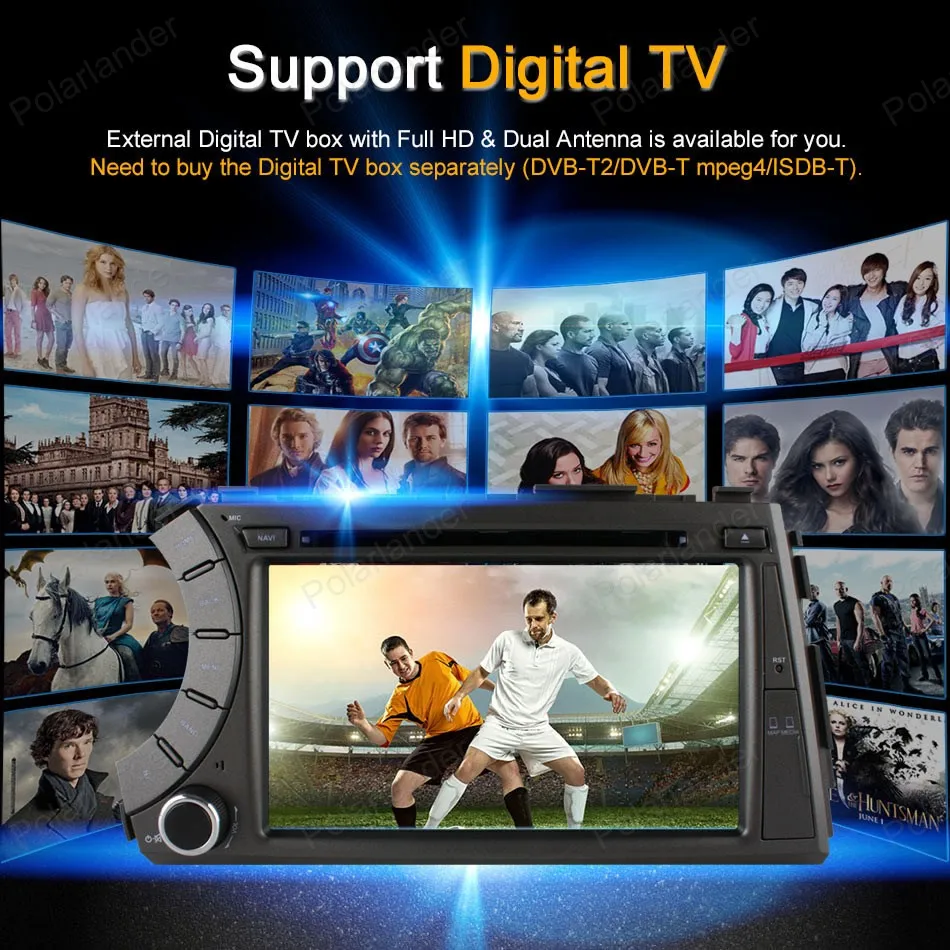 Sale Android4.4 Car DVD radio For Ss/angyong A/ctyon K/yron Support BT 3G WiFi DAB + OBDII TPMS GPS Mirror Link 7 inch Quad Core 17