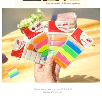 

3psc/lot Small Pages Colorful Fluorescent Sticker Bookmark Point It Marker Memo Flags Sticky Notes Stationery