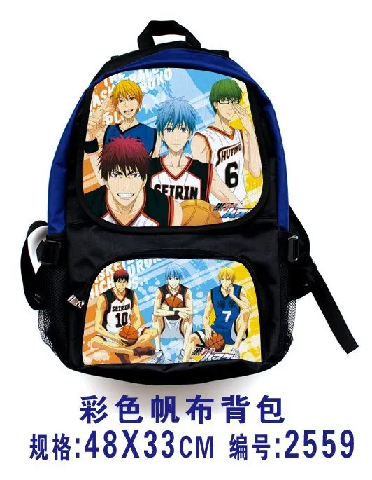 

Free shipping Kuroko No Basket cos Kuroko Tetsuya Kagami Taiga Cartoon printing leisure Backpacks man woman schoolbag