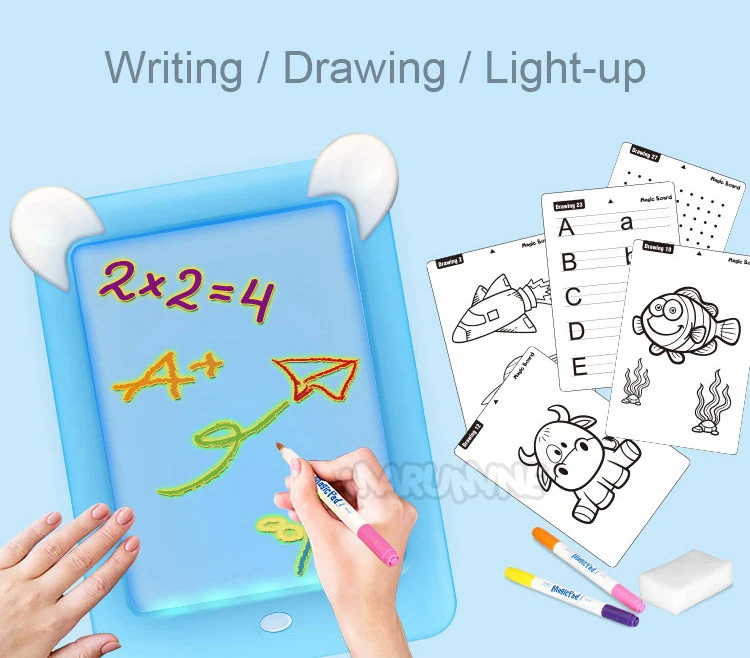 Marumine 3D Magic альбом для рисования письменная доска Sketchpad планшет Творческие дети ручка подарка светодиодных фонаря свечение художественный Рисунок Игрушки