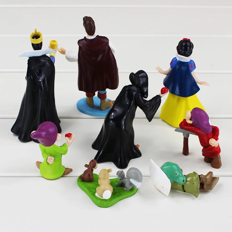 8 шт./лот Принцесса Белоснежка и семь гномов королева ведьма принц фигурка игрушка модель куклы