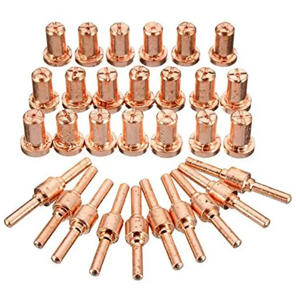 Hot 60x /Set Ceramic+red copper Air Plasma Cutting Cutter Consumables Extended TIP Nozzles Electrode for PT31 LG40 Torch CUT-5