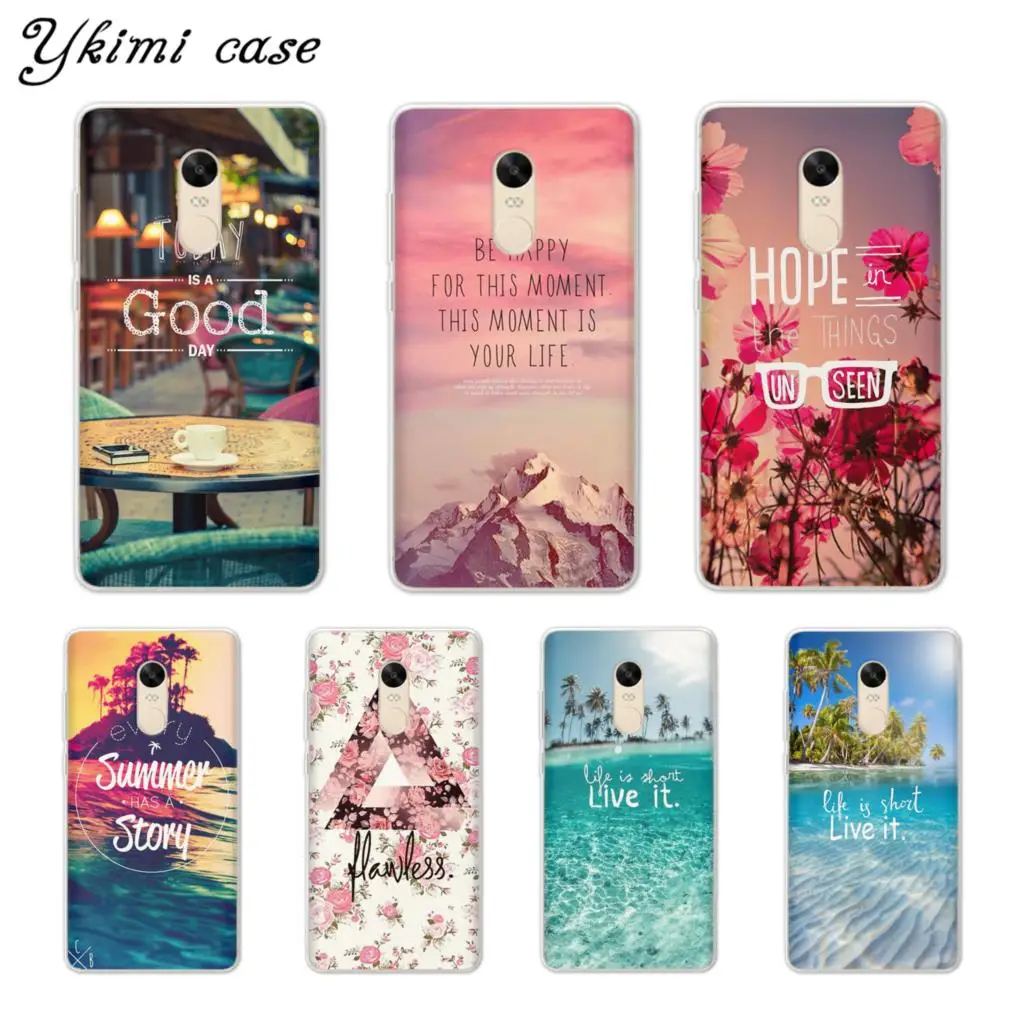 

Ykimi Case beautiful scenery Cover For Xiaomi Redmi 4x 4a 5 Plus 5a 6 Pro Note 4x 5 Pro 5a Case Transparent Soft TPU Silicone