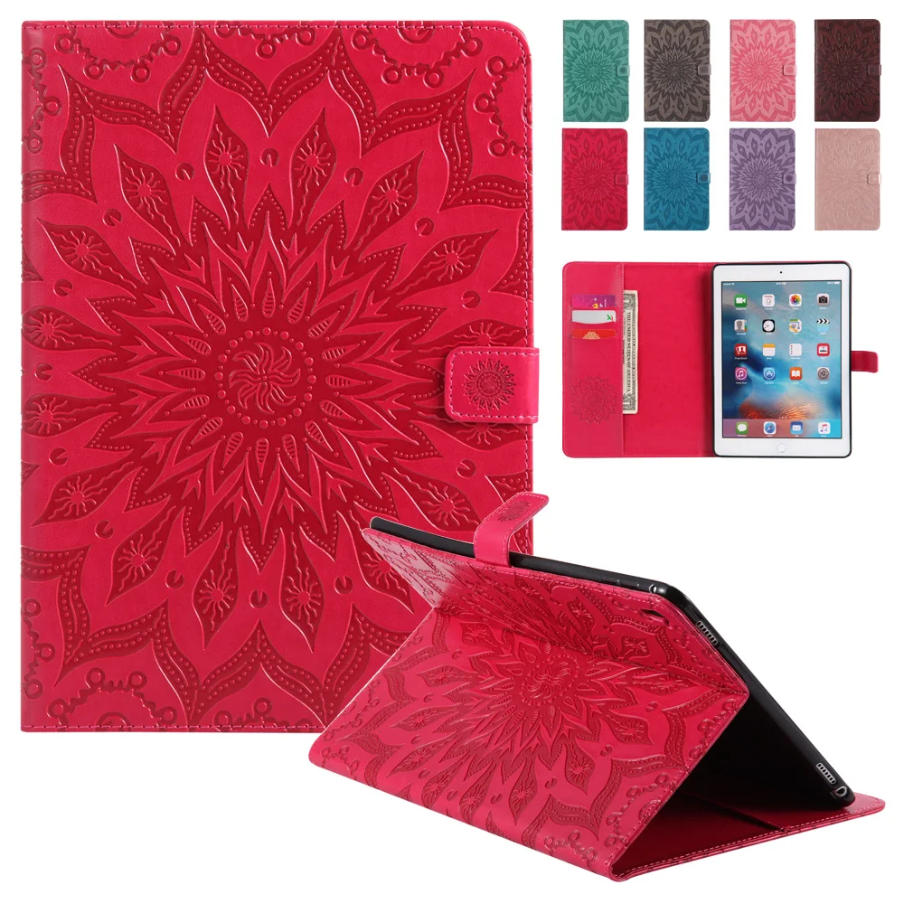 

BINUODA For Funda iPad Pro 9.7 Case Luxury Sunflower Embossed Folio PU Leather Wallet Skin Cover for Apple iPad Pro 9.7 inch