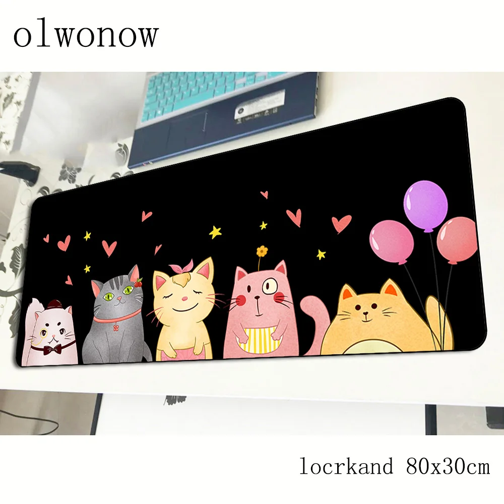 Коврик для мыши cat 80x30 см натуральный каучук игровой коврик большой геймер милый