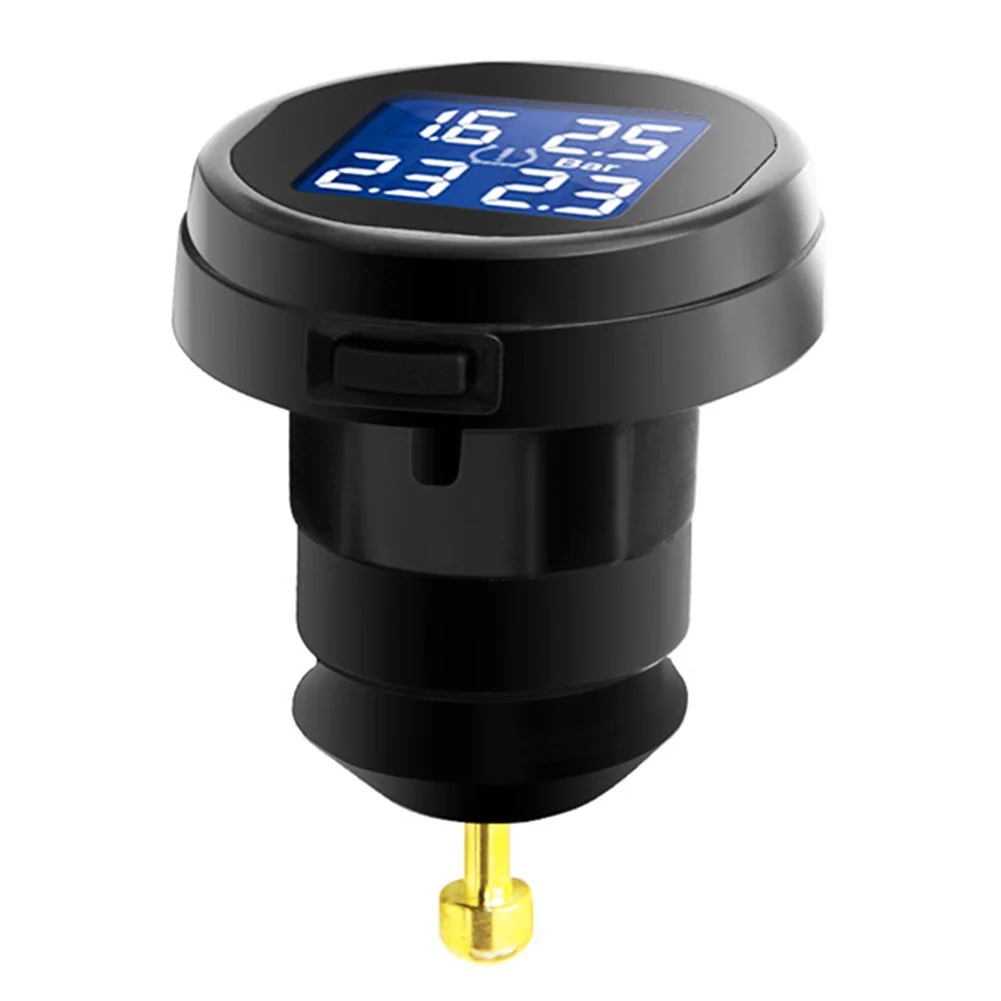

Gauge Easy Install TPMS Auto Alarm Tire Pressure Monitor Universal Cigarette Lighter Sensor Vehicle LCD Display External